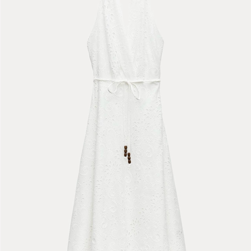 Zara White Halter Backless Sundress for Brides
